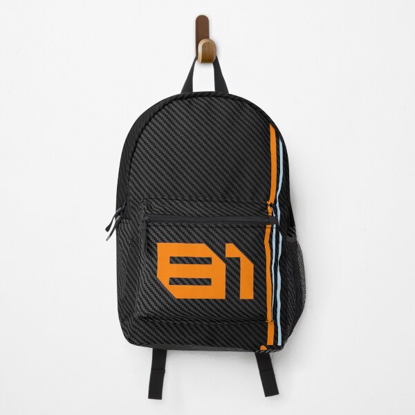 Item preview, Minimalistic Oscar Piastri carbon fibre Black and orange designed and sold by Pink Polar F1.