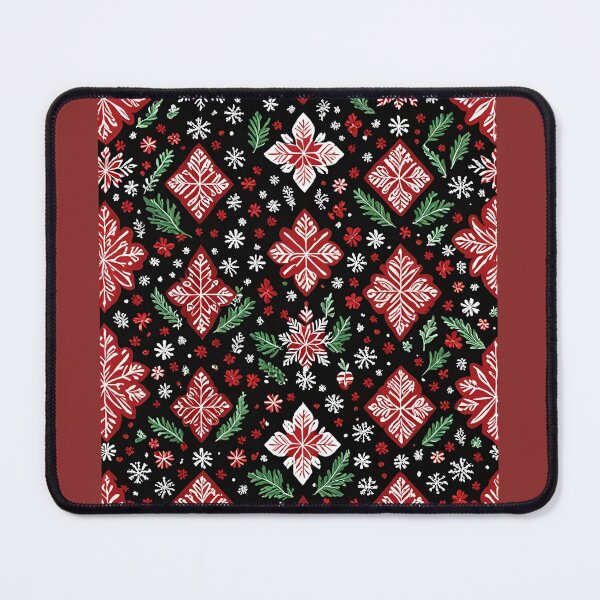 Item preview, Christmas Scandinavian Nordic snowflake pattern red black colors designed and sold by cheekylorns.