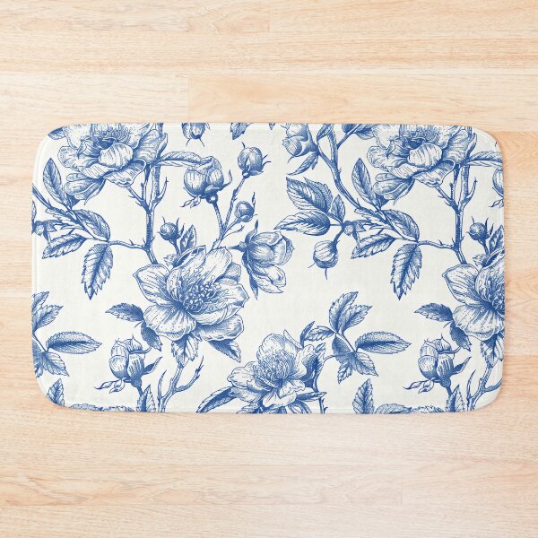 Item preview, Blue white vintage floral pattern designed and sold by AnnaGo.