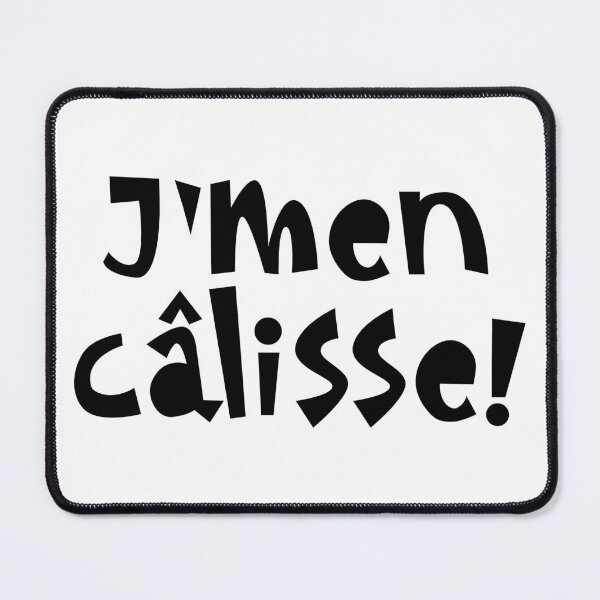 Item preview, J'men câlisse - black boho text design designed and sold by EmeraldeaArt.