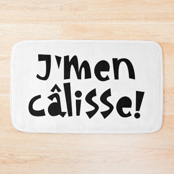 Item preview, J'men câlisse - black boho text design designed and sold by EmeraldeaArt.