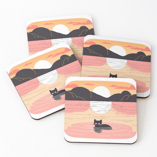 Item preview, Swimmer Cat , Black Cat Swimming In The Lake. designed and sold by DotisDreams.
