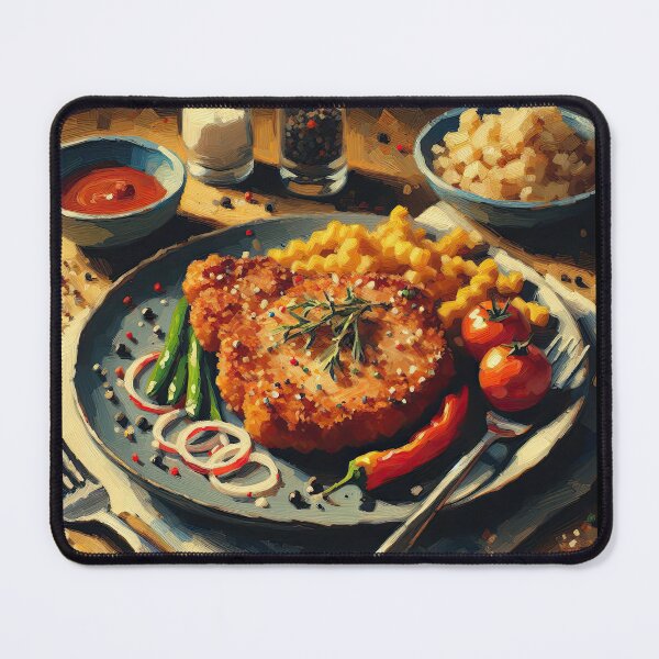 Item preview, Pork Schnitzel Impressionism Art Style designed and sold by artofuniverse.