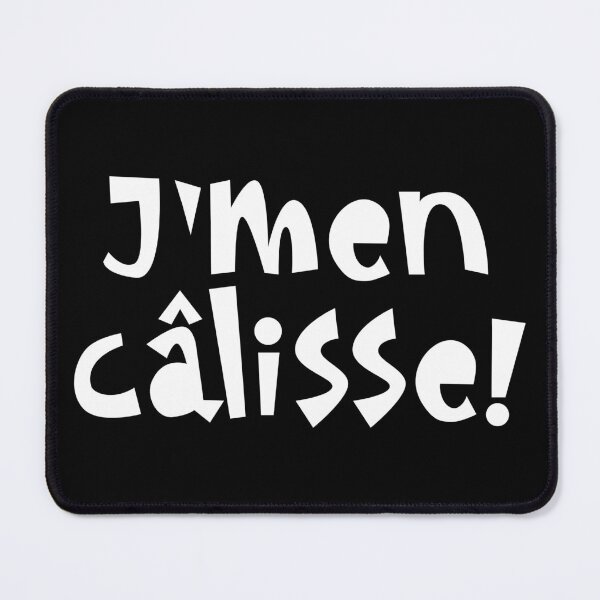 Item preview, J'men câlisse - white boho text design designed and sold by EmeraldeaArt.