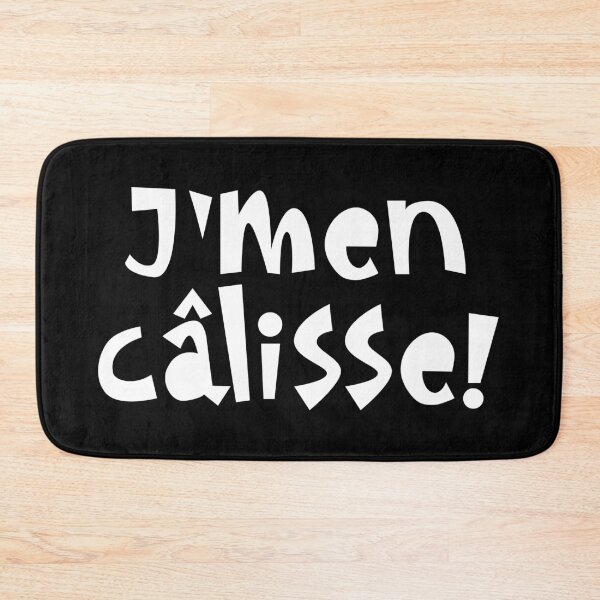 Item preview, J'men câlisse - white boho text design designed and sold by EmeraldeaArt.