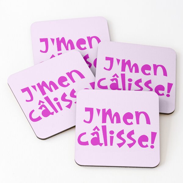 Item preview, J'men câlisse - pink boho text design designed and sold by EmeraldeaArt.