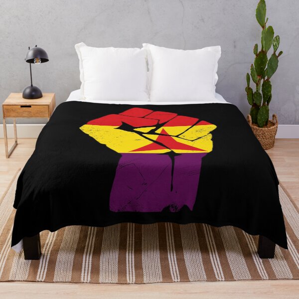 Item preview, International Brigades Distressed Second Spanish Republic Flag on Fist designed and sold by EmpoweredHuman.