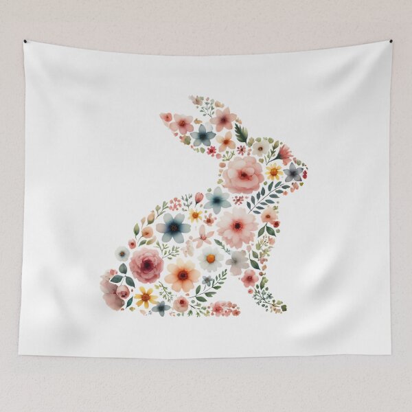 Item preview, Soft Floral Rabbit T-Shirt | Delicate Nature-Inspired Design for Animal Lovers designed and sold by tennsuicom.