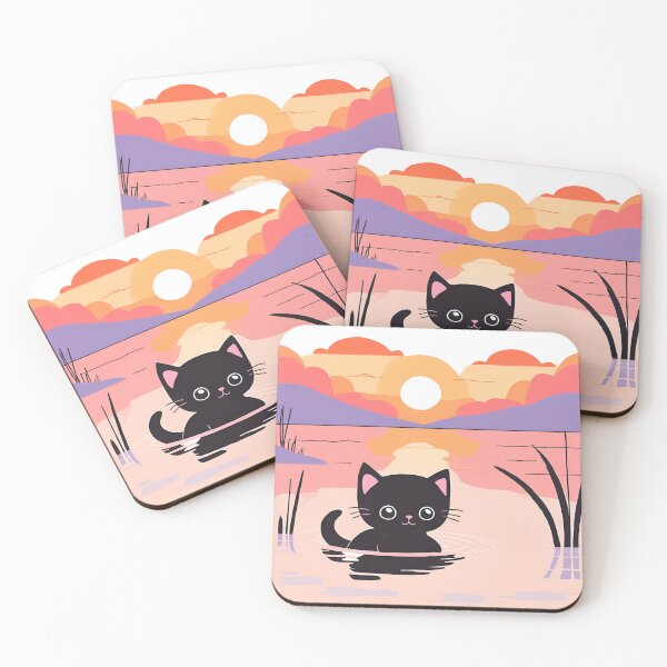 Item preview, Swimmer Cat , Black Cat Swimming In The Lake. designed and sold by DotisDreams.