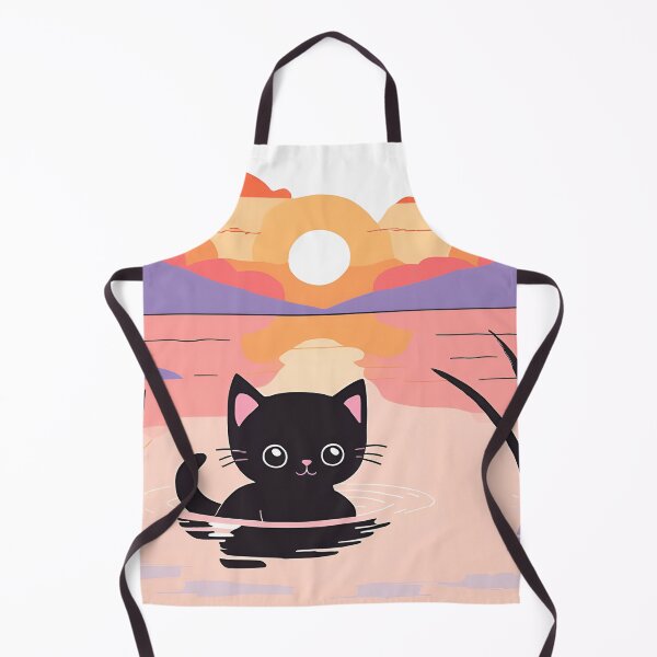 Item preview, Swimmer Cat , Black Cat Swimming In The Lake. designed and sold by DotisDreams.