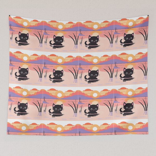 Item preview, Swimmer Cat , Black Cat Swimming In The Lake. designed and sold by DotisDreams.