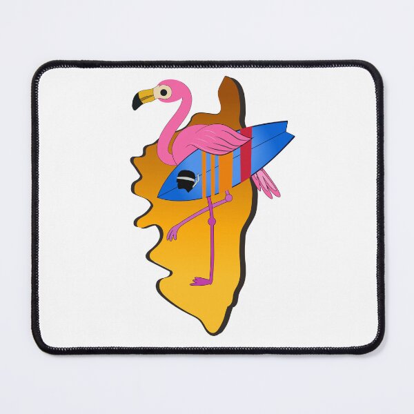 Item preview, Map of Corsica with Flamingo and Surfboard Corse Pirate France France Corsica designed and sold by Trenddesigns24.