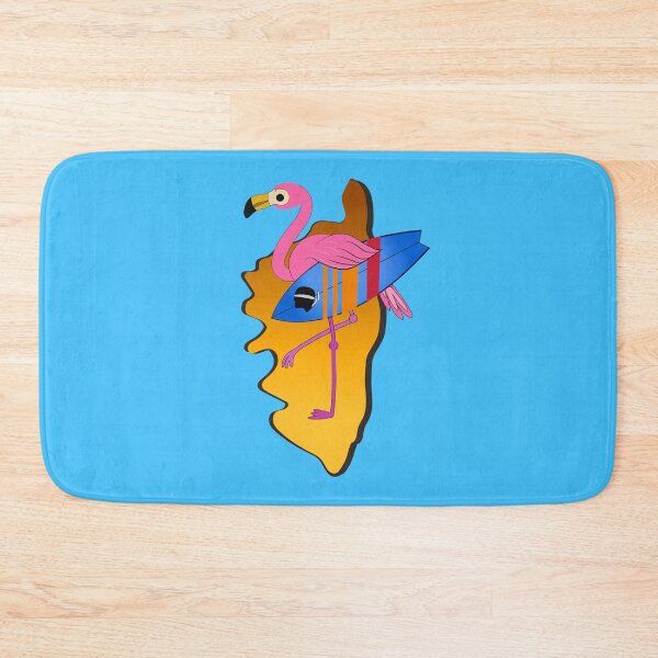 Item preview, Map of Corsica with Flamingo and Surfboard Corse Pirate France France Corsica designed and sold by Trenddesigns24.