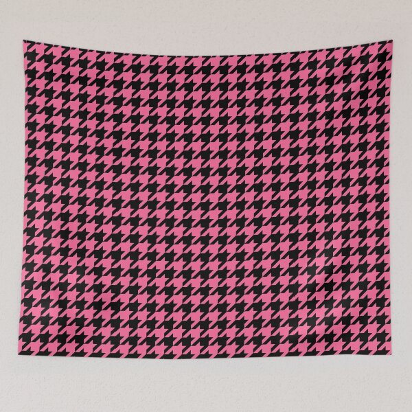 Item preview, Pink Black Houndstooth Pattern Design designed and sold by PatternTitan.