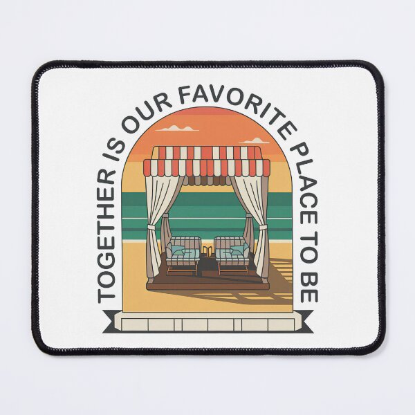 Item preview, Together is Our Favorite Place to Be, Beachside Cabana Retro Art designed and sold by graphic-genie.