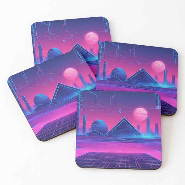 Item preview, Neon Blue Vaporwave Grid designed and sold by Have Mercy.