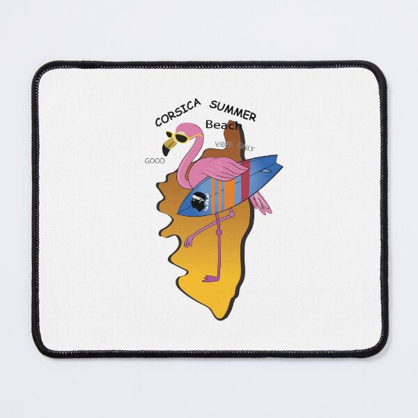 Item preview, Map of Corsica with Flamingo and Surfboard Corse Pirate France France Corsica designed and sold by Trenddesigns24.