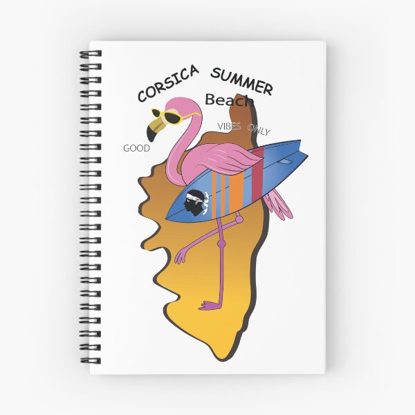 Item preview, Map of Corsica with Flamingo and Surfboard Corse Pirate France France Corsica designed and sold by Trenddesigns24.
