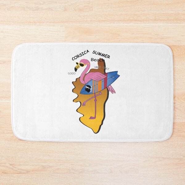 Item preview, Map of Corsica with Flamingo and Surfboard Corse Pirate France France Corsica designed and sold by Trenddesigns24.