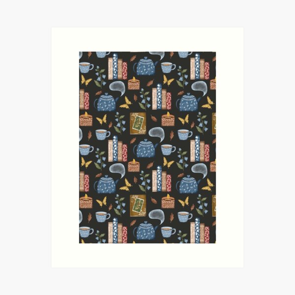 Item preview, Book hygge seamless pattern designed and sold by pinkyfish1010.