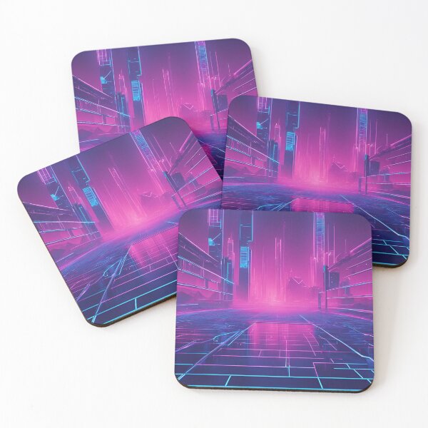 Item preview, Neon Blue Vaporwave Grid designed and sold by Have Mercy.