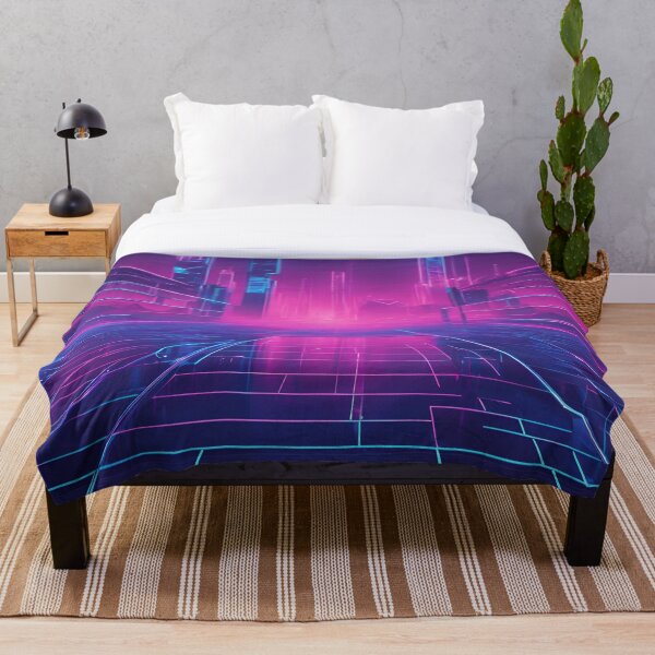 Item preview, Neon Blue Vaporwave Grid designed and sold by Have Mercy.