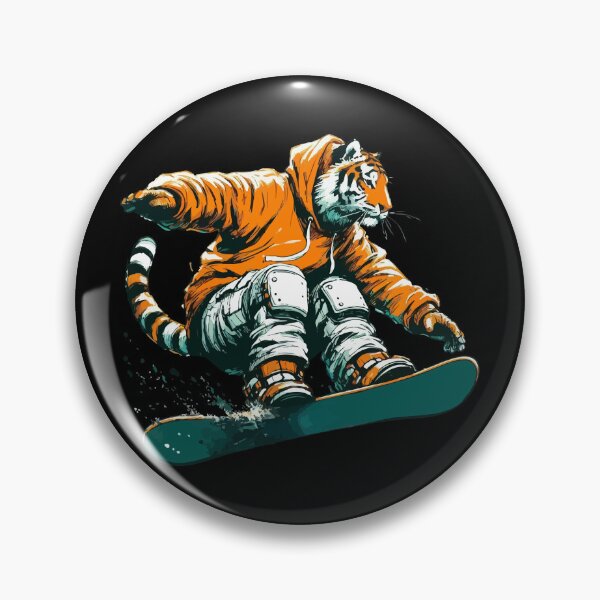 Item preview, Cat Tiger Snowboarder Extreme Winter Sports designed and sold by TomFrontierArt.