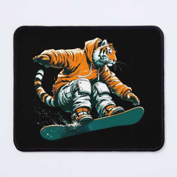 Item preview, Cat Tiger Snowboarder Extreme Winter Sports designed and sold by TomFrontierArt.