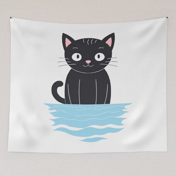Item preview,  Swimmer Cat , Black Cat Is Playing In The Water designed and sold by DotisDreams.