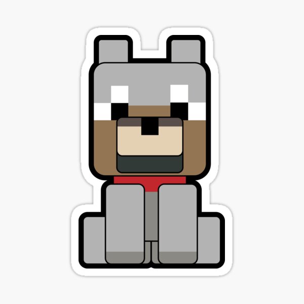 Vista previa del artículo con la obra «Lindo personaje de Minecraft: Lobo», diseñado y vendido por Gamify Store.
