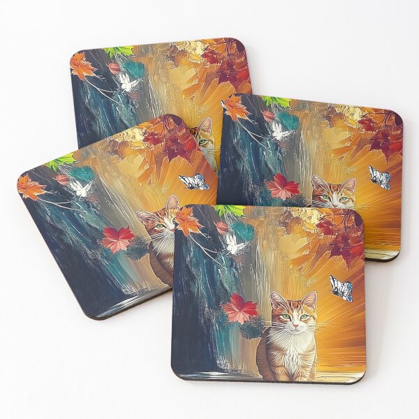 Item preview, Autumn Cat Oil Painting Art Cat Lover designed and sold by rexsumma.
