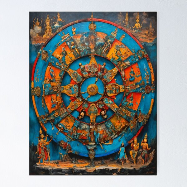 Item preview, wheel of samsara, talisman, amulet designed and sold by DonnaBlankaArt.