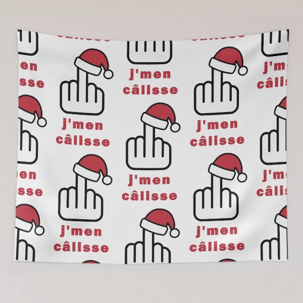 Item preview, j'men câlisse Xmas middle finger - funny don't care christmas designed and sold by EmeraldeaArt.