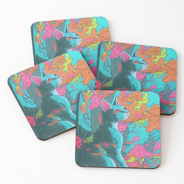 Item preview, Psychedelic Cat Wall Art Art Cat designed and sold by rexsumma.