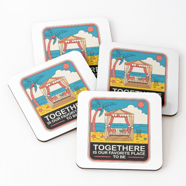 Item preview, Together is Our Favorite Place to Be, Beachside Cabana Retro Art designed and sold by graphic-genie.