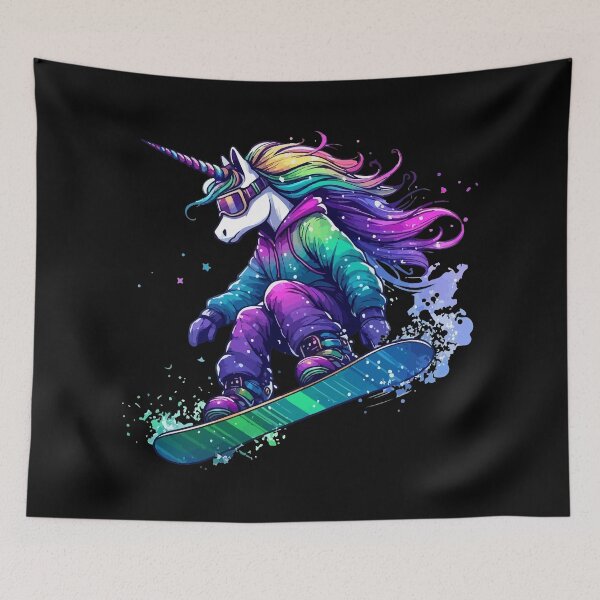 Item preview, Magical Unicorn Snowboarder Extreme Winter Sports designed and sold by TomFrontierArt.