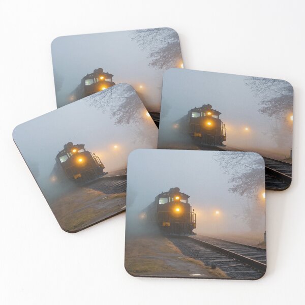 Item preview, ghost train, fog, locomotive designed and sold by DonnaBlankaArt.