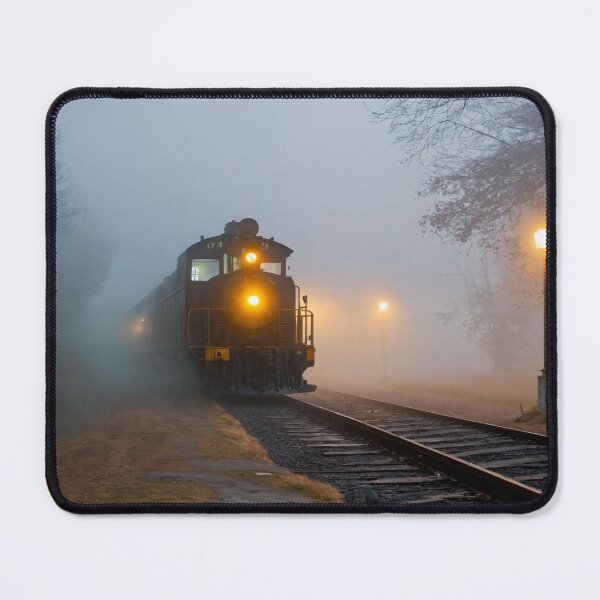 Item preview, ghost train, fog, locomotive designed and sold by DonnaBlankaArt.