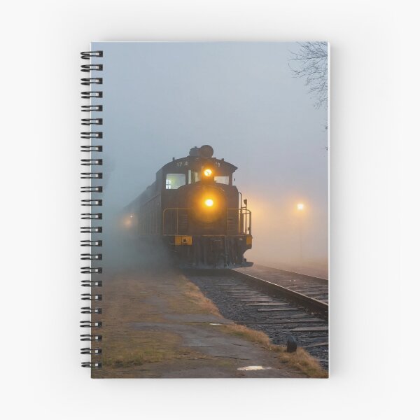 Item preview, ghost train, fog, locomotive designed and sold by DonnaBlankaArt.