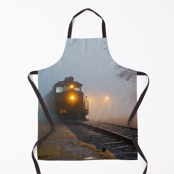 Item preview, ghost train, fog, locomotive designed and sold by DonnaBlankaArt.