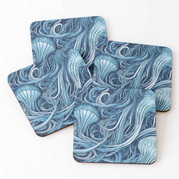 Item preview, Abstract Blue Jellyfish Flow designed and sold by Have Mercy.