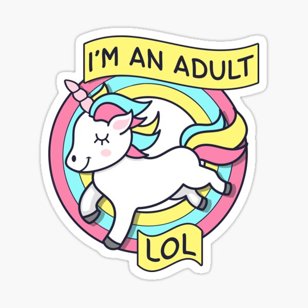 Item preview, Funny Unicorn I'm An Adult LOL designed and sold by Funny Jones.