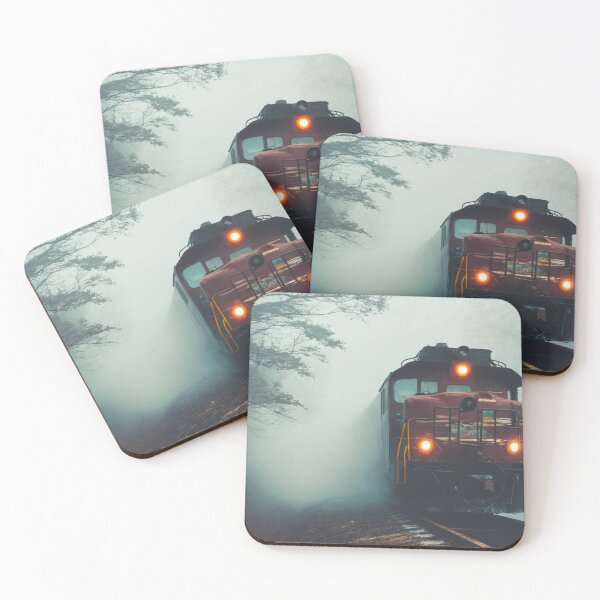 Item preview, ghost train, fog, locomotive designed and sold by DonnaBlankaArt.