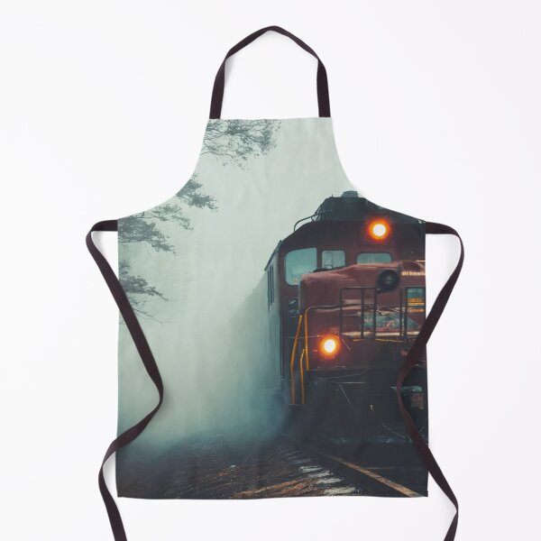 Item preview, ghost train, fog, locomotive designed and sold by DonnaBlankaArt.