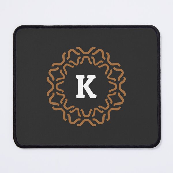Item preview, Monogram K with Wavy Ornamental Pattern designed and sold by rasagamastore.