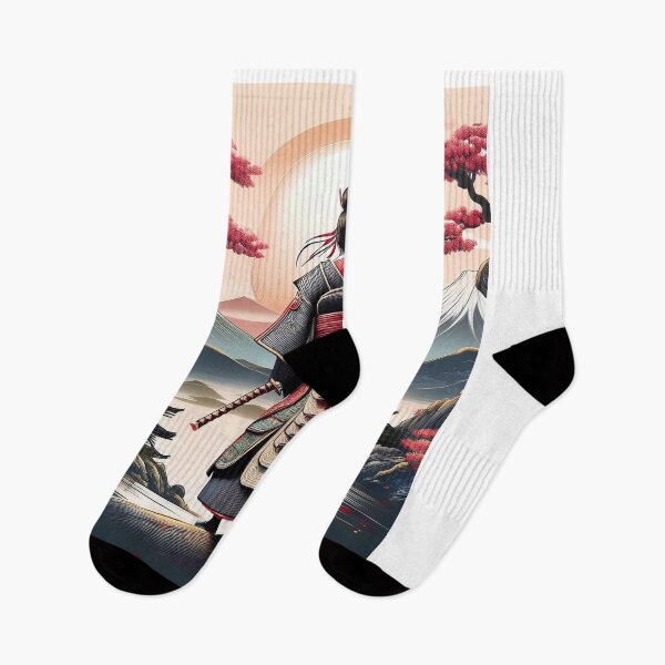 Item preview, Samurai with Japanese Pagodas and Mountain Sunrise designed and sold by RaiyaTees.