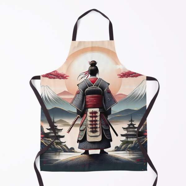 Item preview, Samurai with Japanese Pagodas and Mountain Sunrise designed and sold by RaiyaTees.