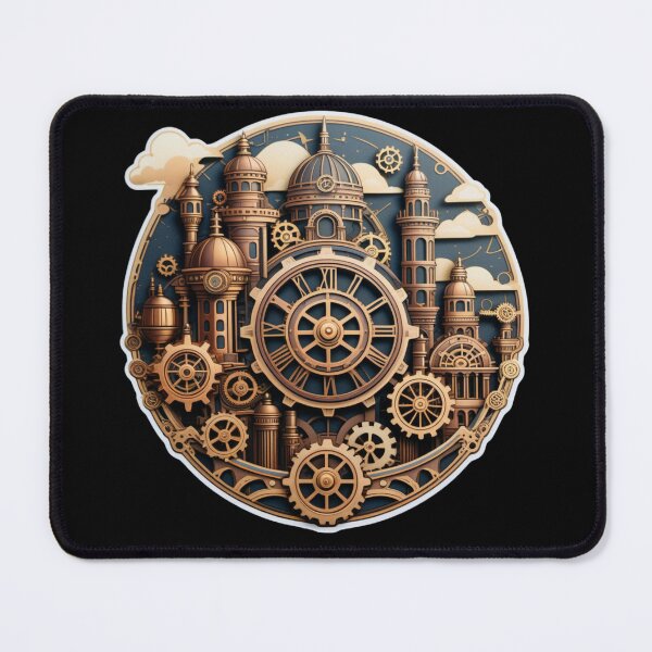 Item preview, Steampunk City in a circular pattern designed and sold by Digitayaa.