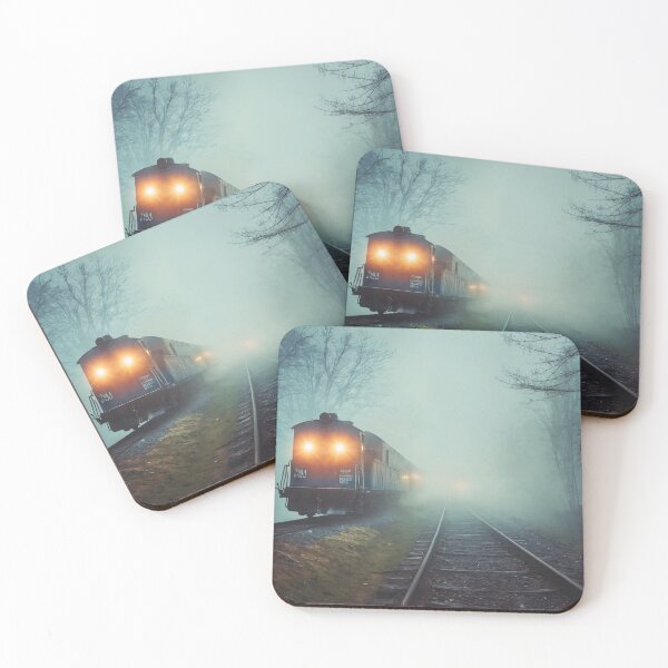 Item preview, ghost train, fog, locomotive designed and sold by DonnaBlankaArt.