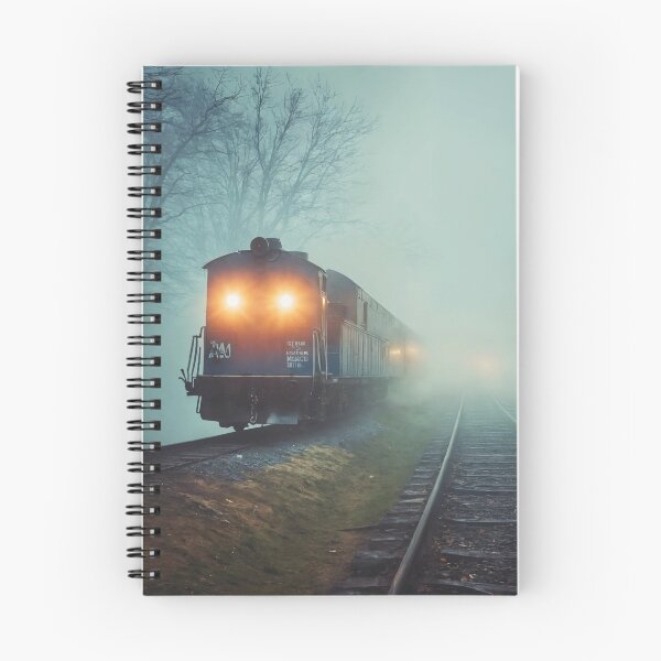 Item preview, ghost train, fog, locomotive designed and sold by DonnaBlankaArt.